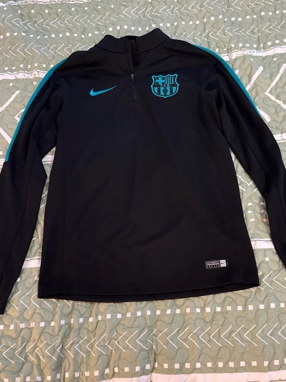 Nike Black & Teal FC Barcelona Training Top
